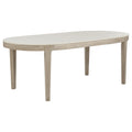 Lucaire 7-piece 84-inch Dining Set with Arched Chairs Honed Cream