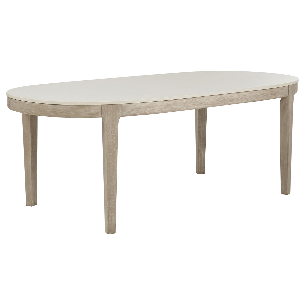 Lucaire 7-piece 84-inch Dining Set with Arched Chairs Honed Cream