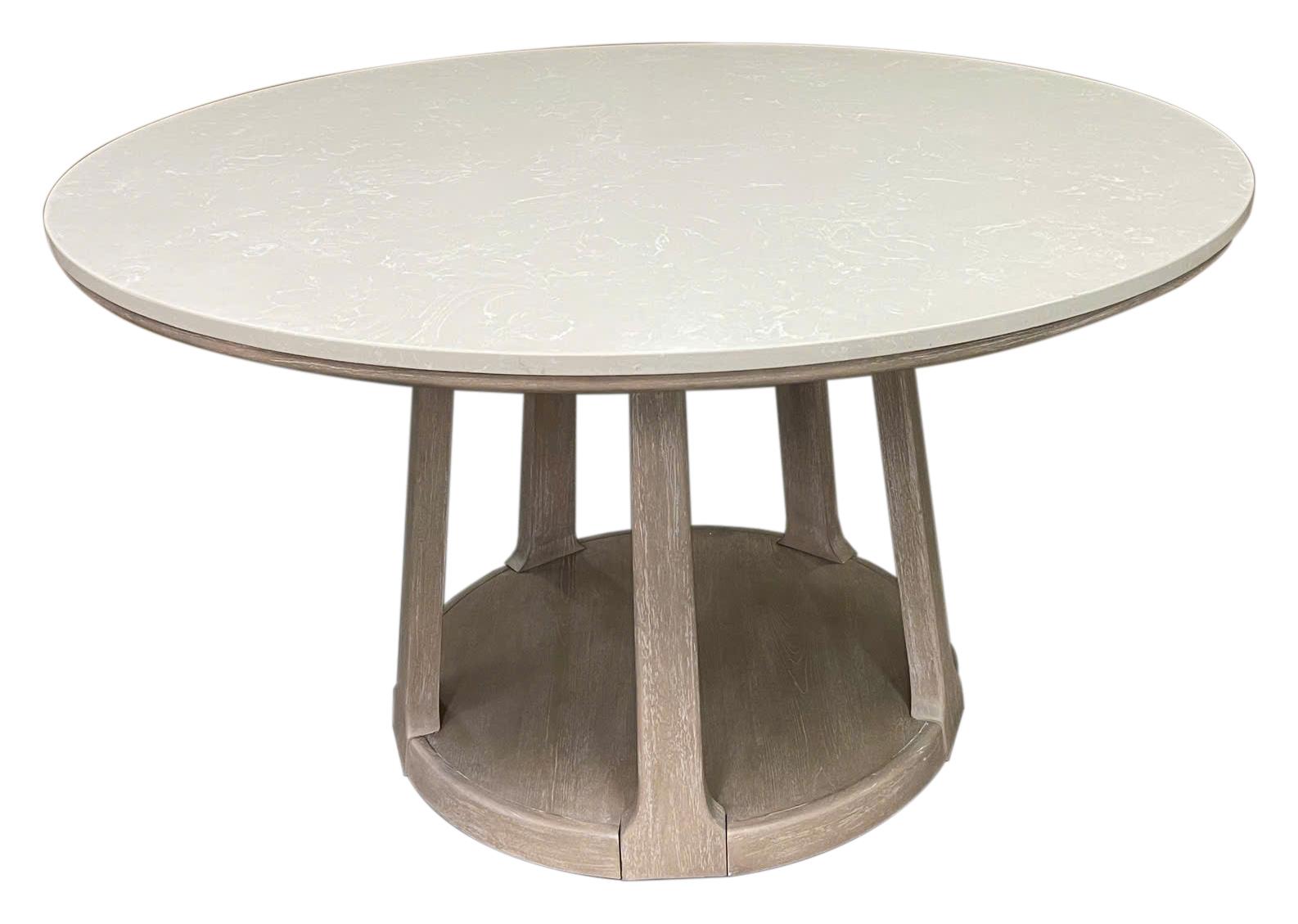 Lucaire 5-piece 54-inch Round Cultured Marble Dining Set Sandstone
