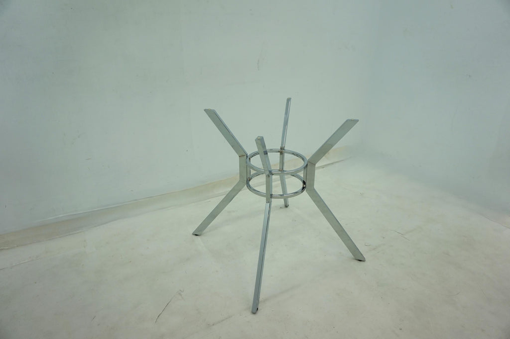 Steele 48-inch Round Glass Top Dining Table Chrome