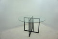 Pace 48-inch Round Glass Top Dining Table Matte Black