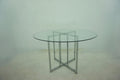 Pace 48-inch Round Glass Top Dining Table Chrome