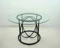 Levy 48-inch Round Glass Top Dining Table Matte Black