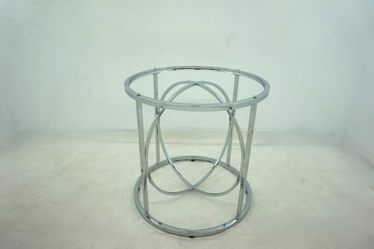 Levy 48-inch Round Glass Top Dining Table Chrome