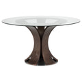 Naser 5-piece 48-inch Round Dining Table Set Grey and Dark Walnut