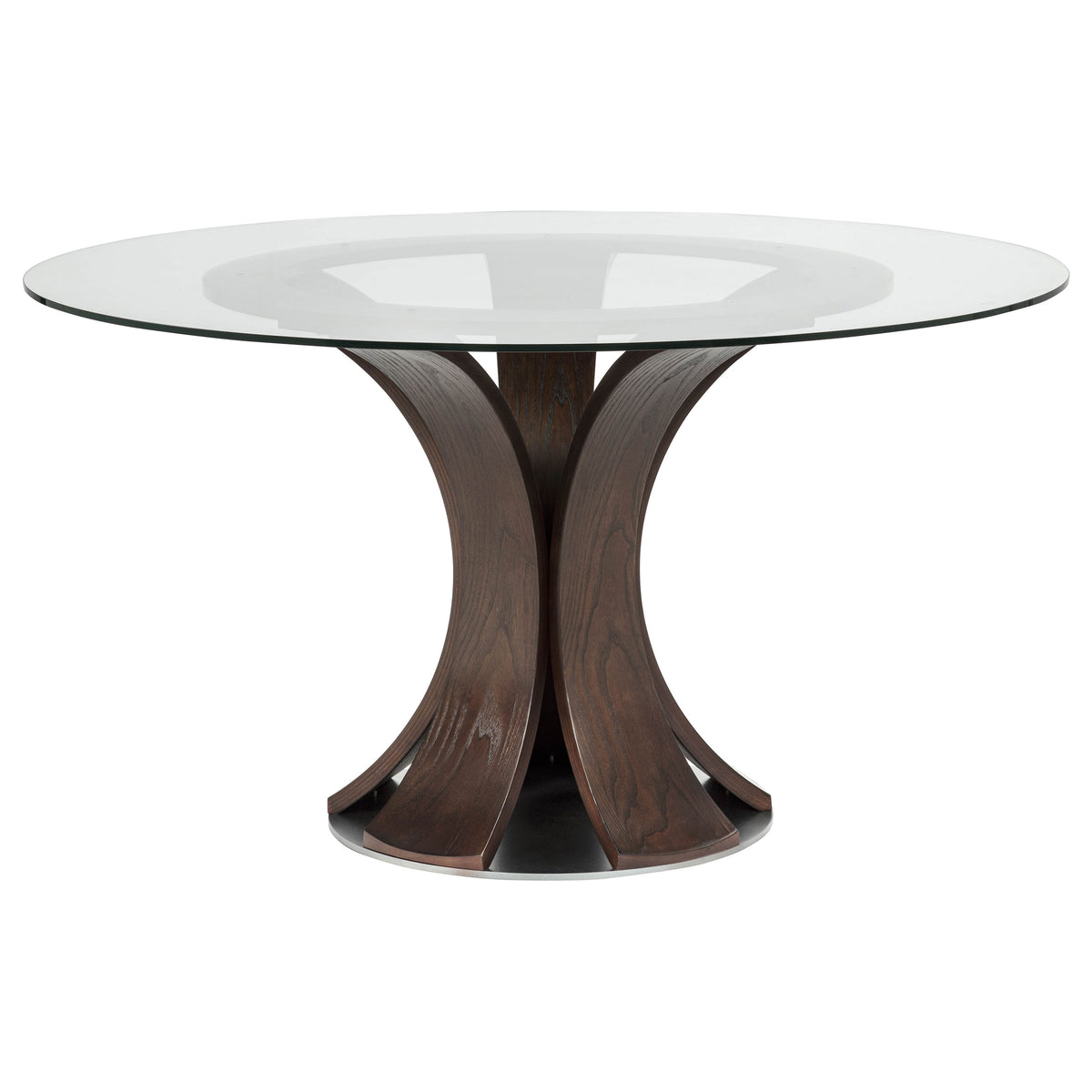 Naser 5-piece 48-inch Round Dining Table Set Grey and Dark Walnut