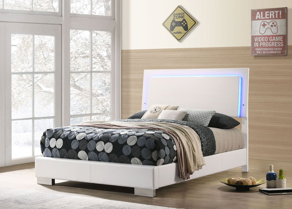 Felicity 2-piece Full LED Bed and Nightstand Set White