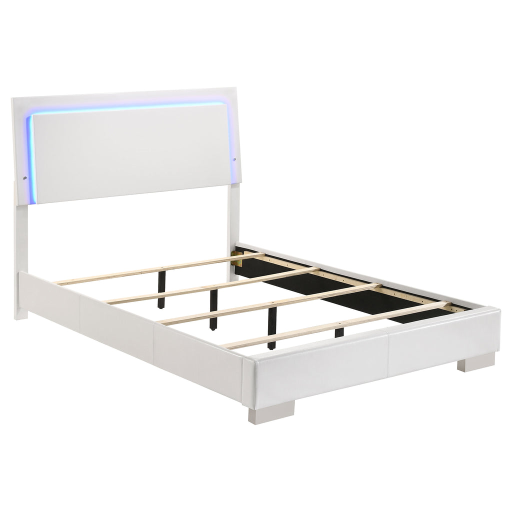 Felicity 2-piece Full LED Bed and Nightstand Set White