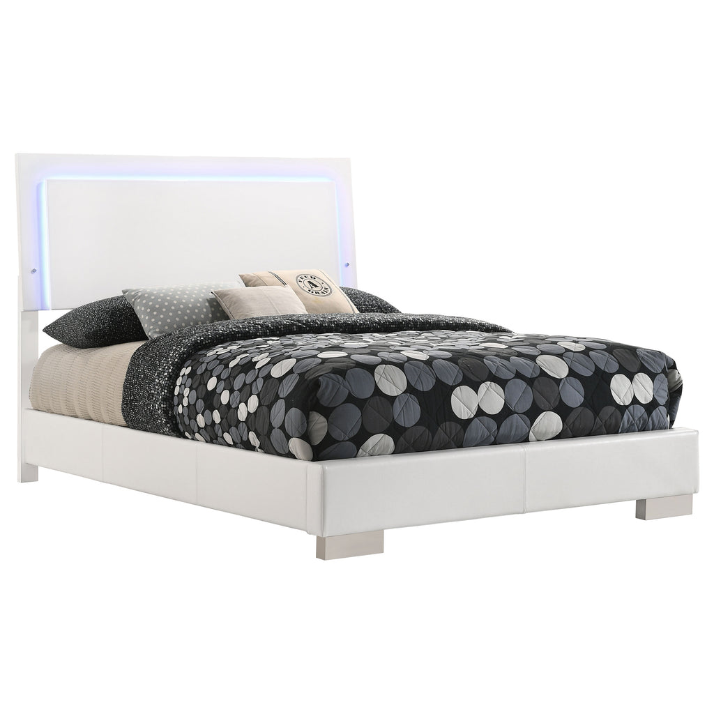 Felicity 2-piece Full LED Bed and Nightstand Set White