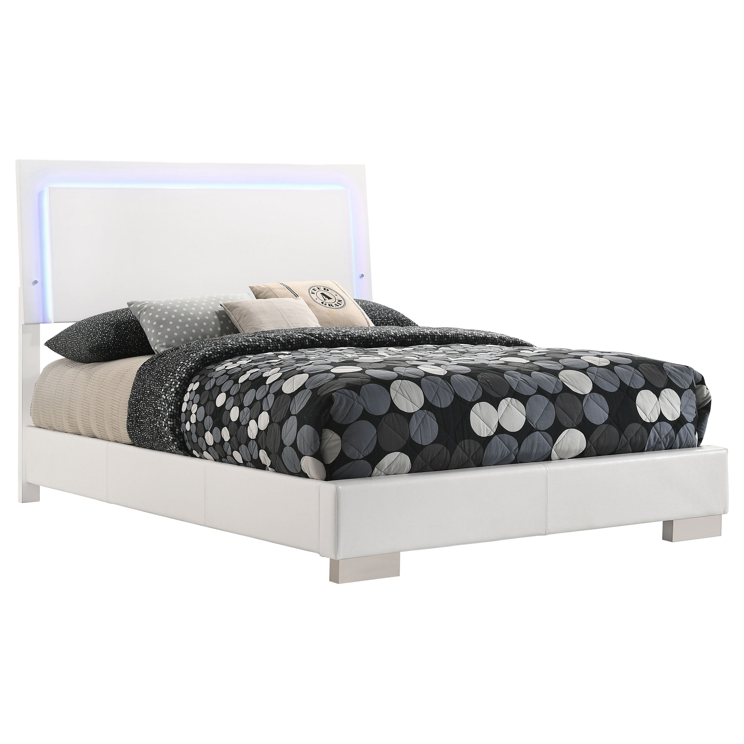 Felicity 2-piece Full LED Bed and Nightstand Set White