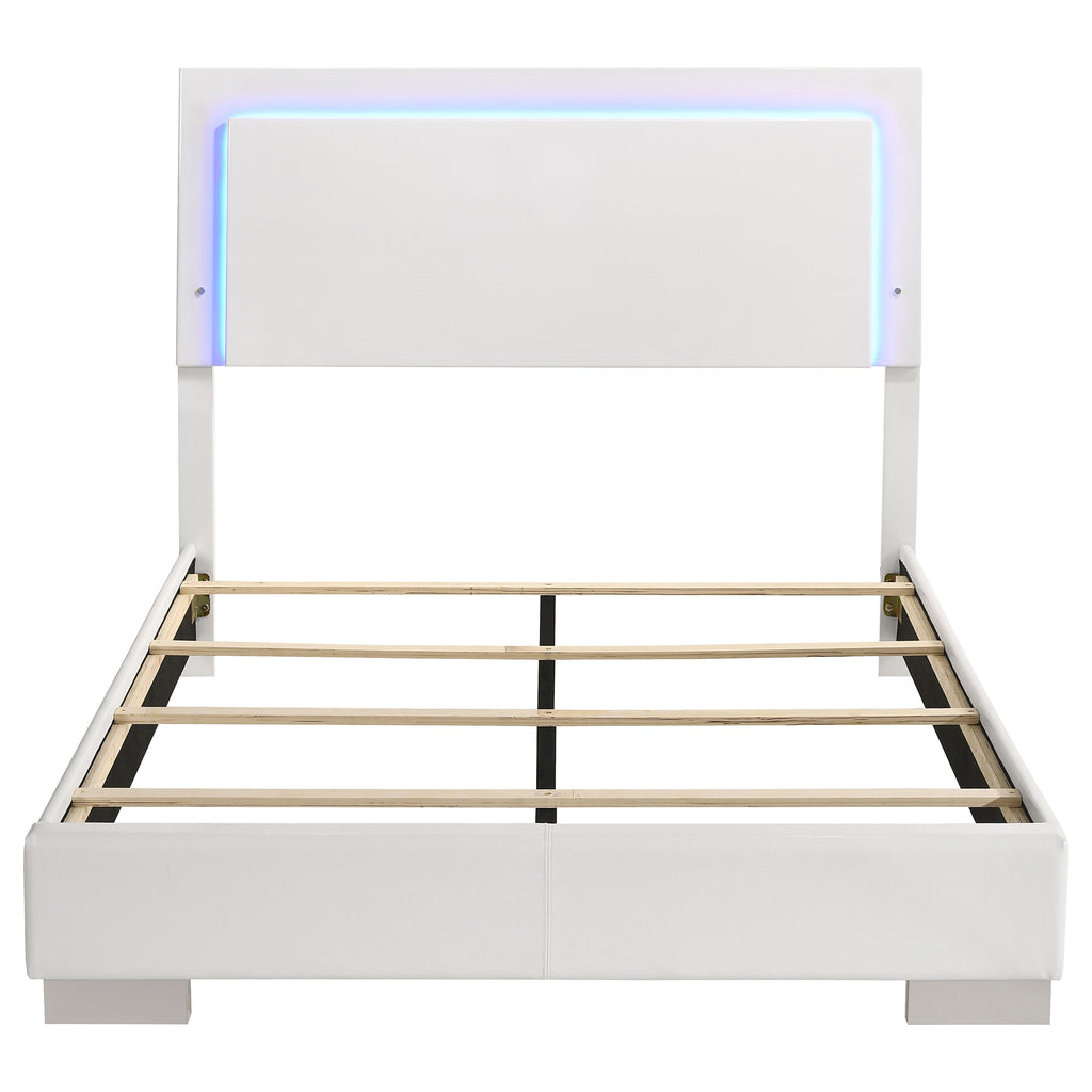 Felicity 2-piece Full LED Bed and Nightstand Set White