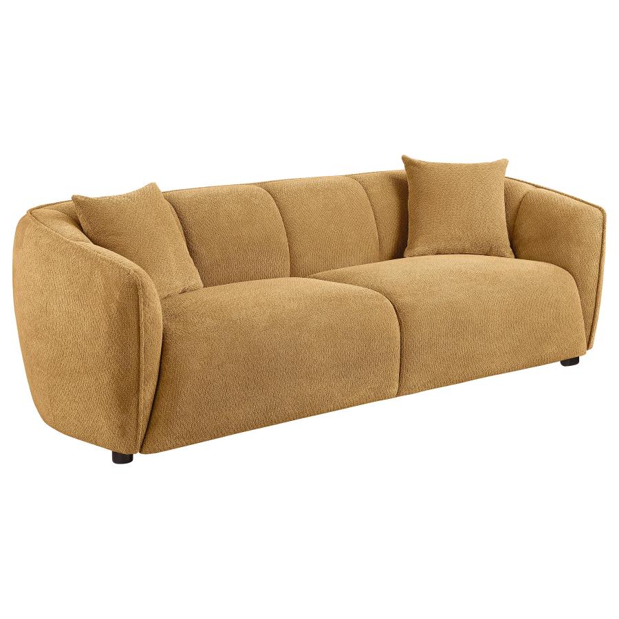 Aleisha 2-piece Fabric Upholstered Sofa Set Mustard Yellow