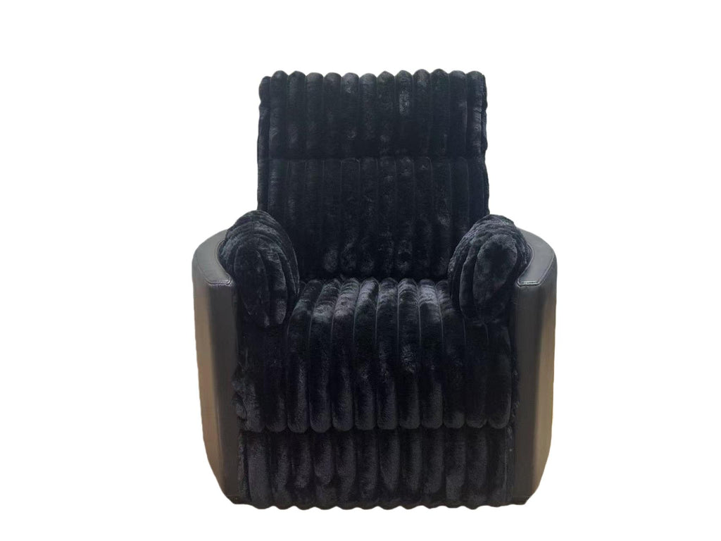 Madden 3-piece Corduroy Upholstered Manual Theater Seating Black