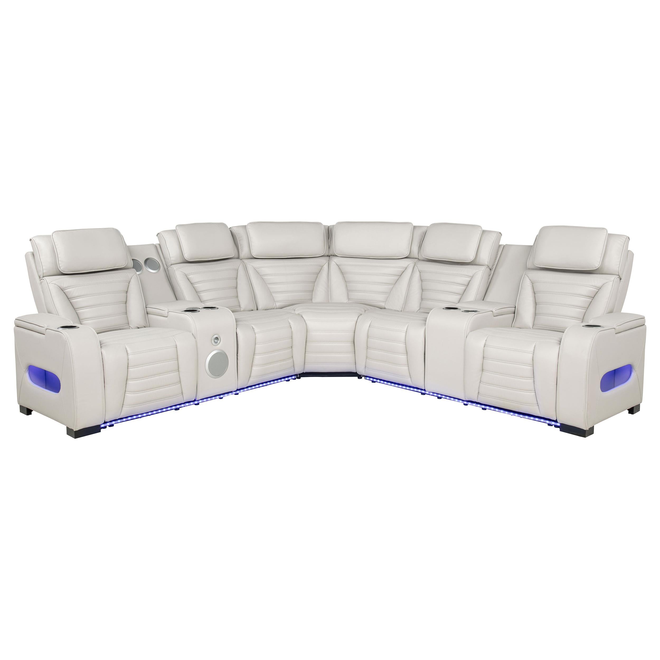 HP0426 Power2 Reclining Sectional 3 Pc Set Beige
