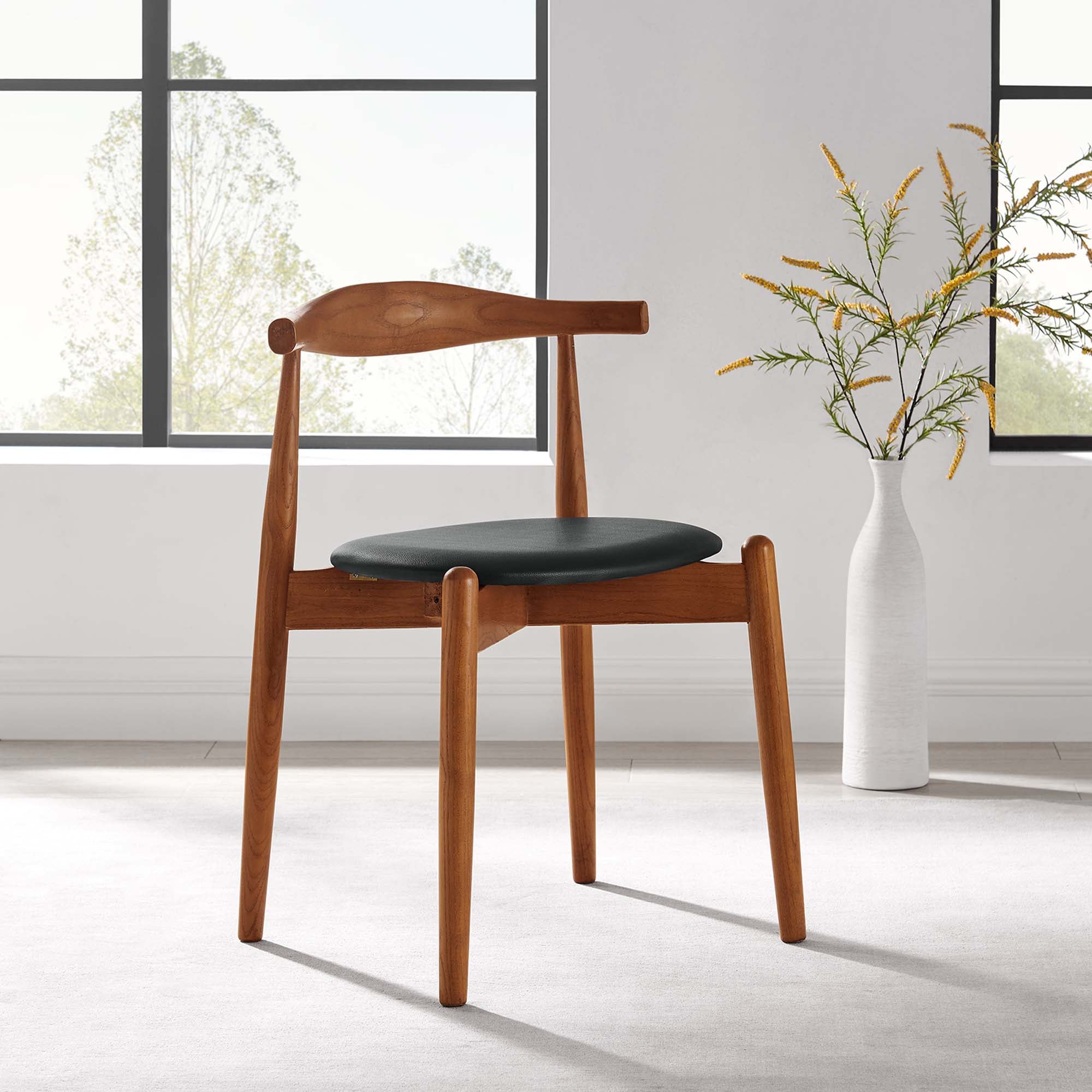 Stalwart Dining Side Chair - Dark Walnut Black