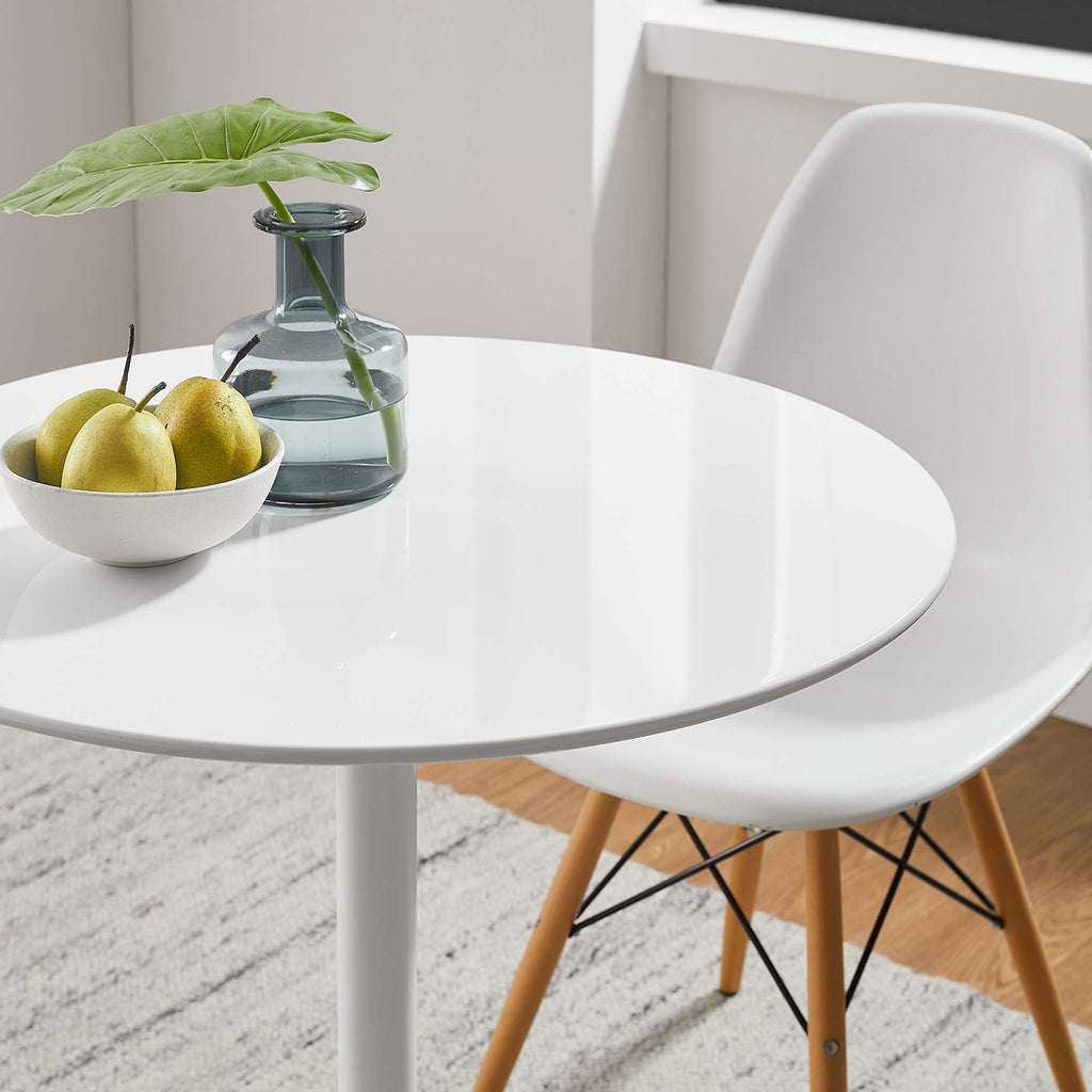 Lippa 28" Round Wood Dining Table - White