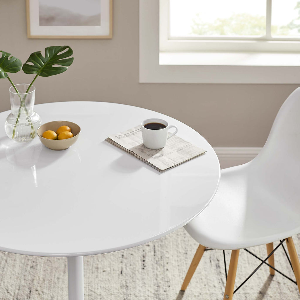 Lippa 36" Round Wood Dining Table - White