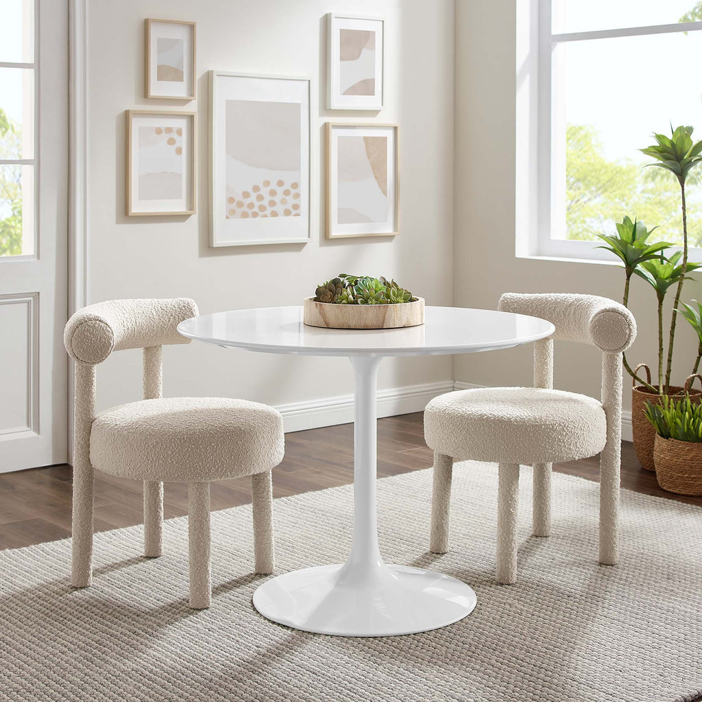 Lippa 40" Round Wood Dining Table - White