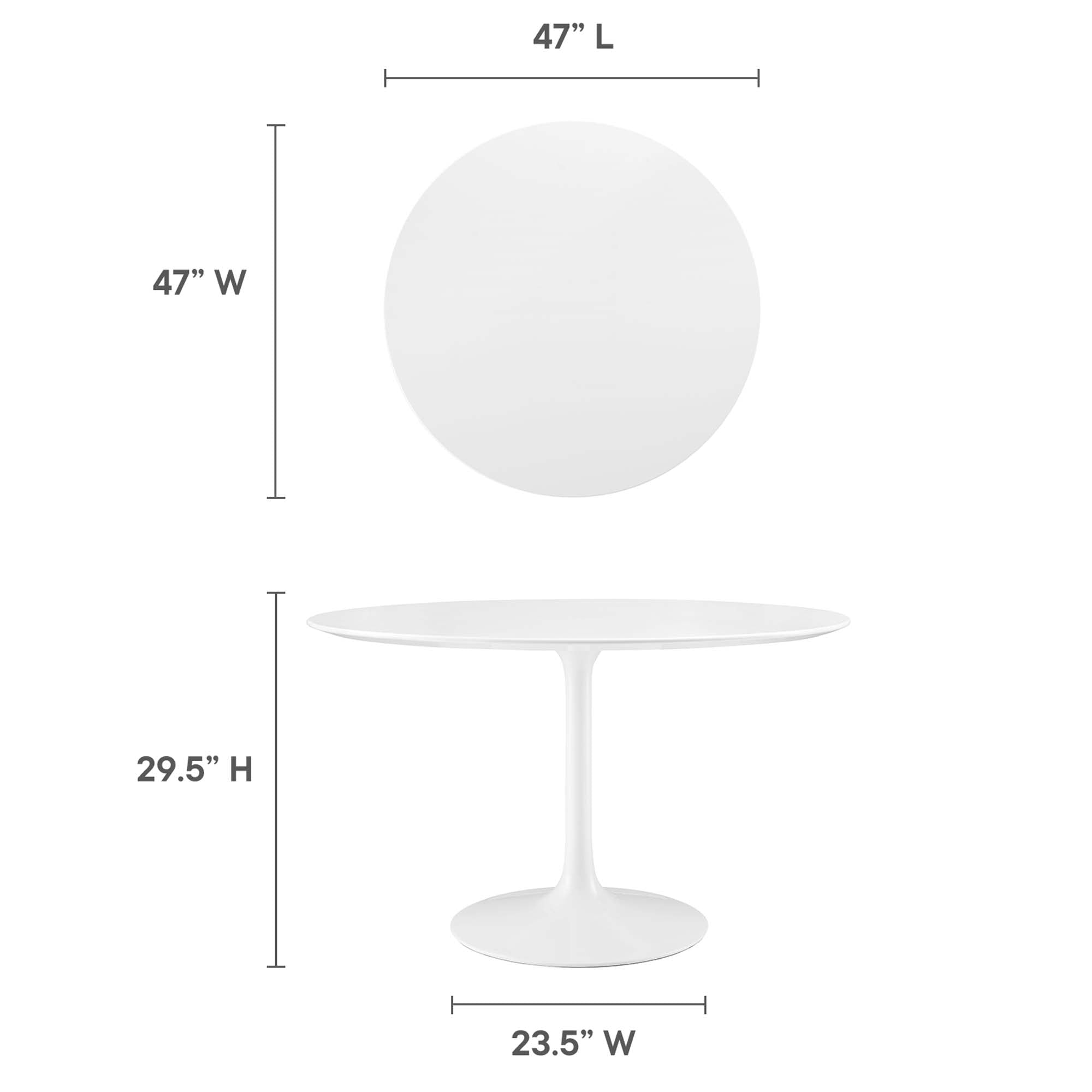 Lippa 48" Round Wood Dining Table - White