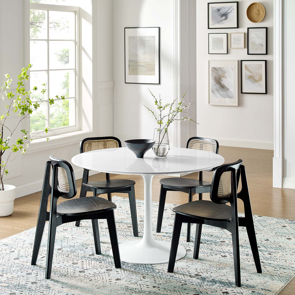 Lippa 48" Round Wood Dining Table - White