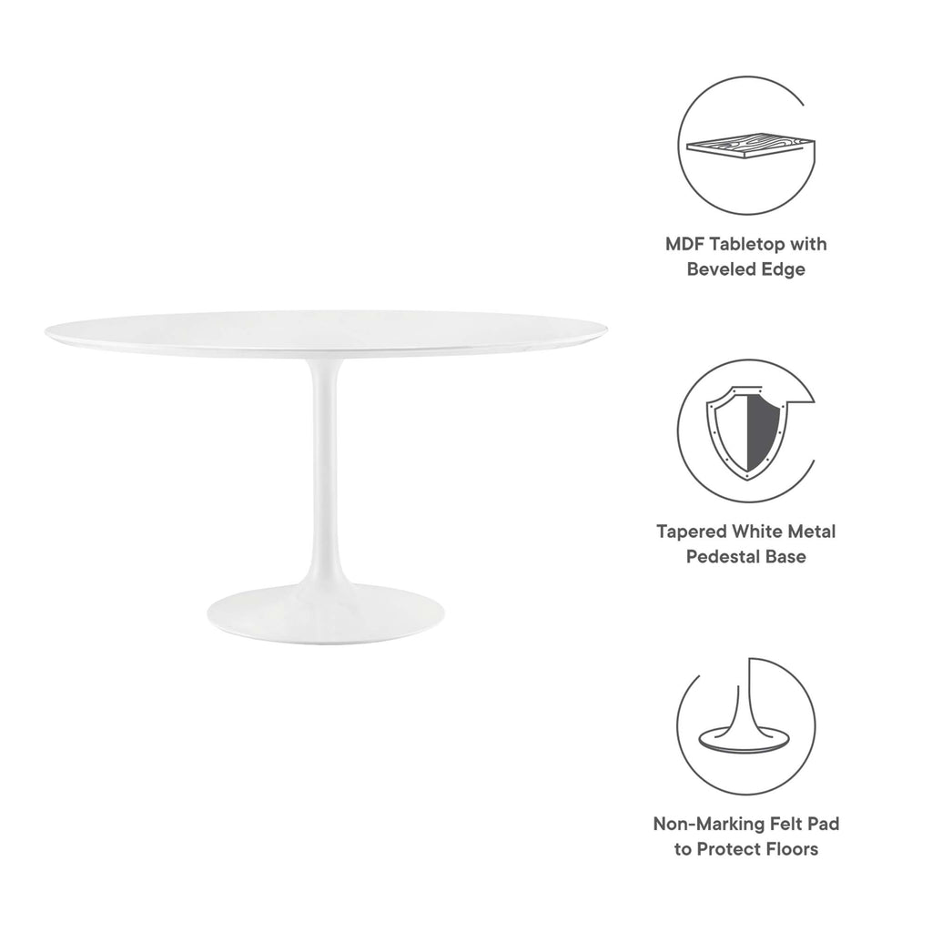 Lippa 54" Round Wood Dining Table - White