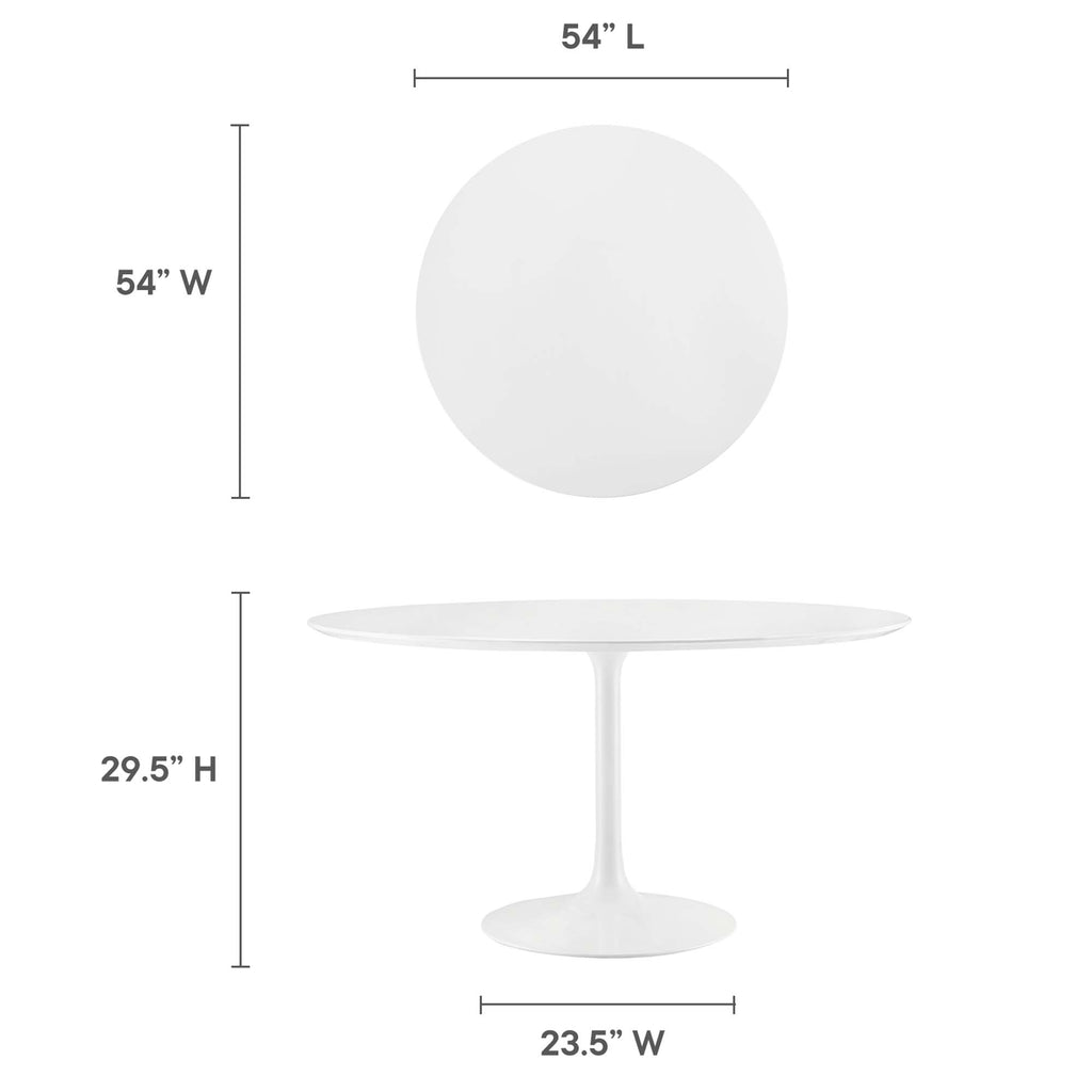 Lippa 54" Round Wood Dining Table - White