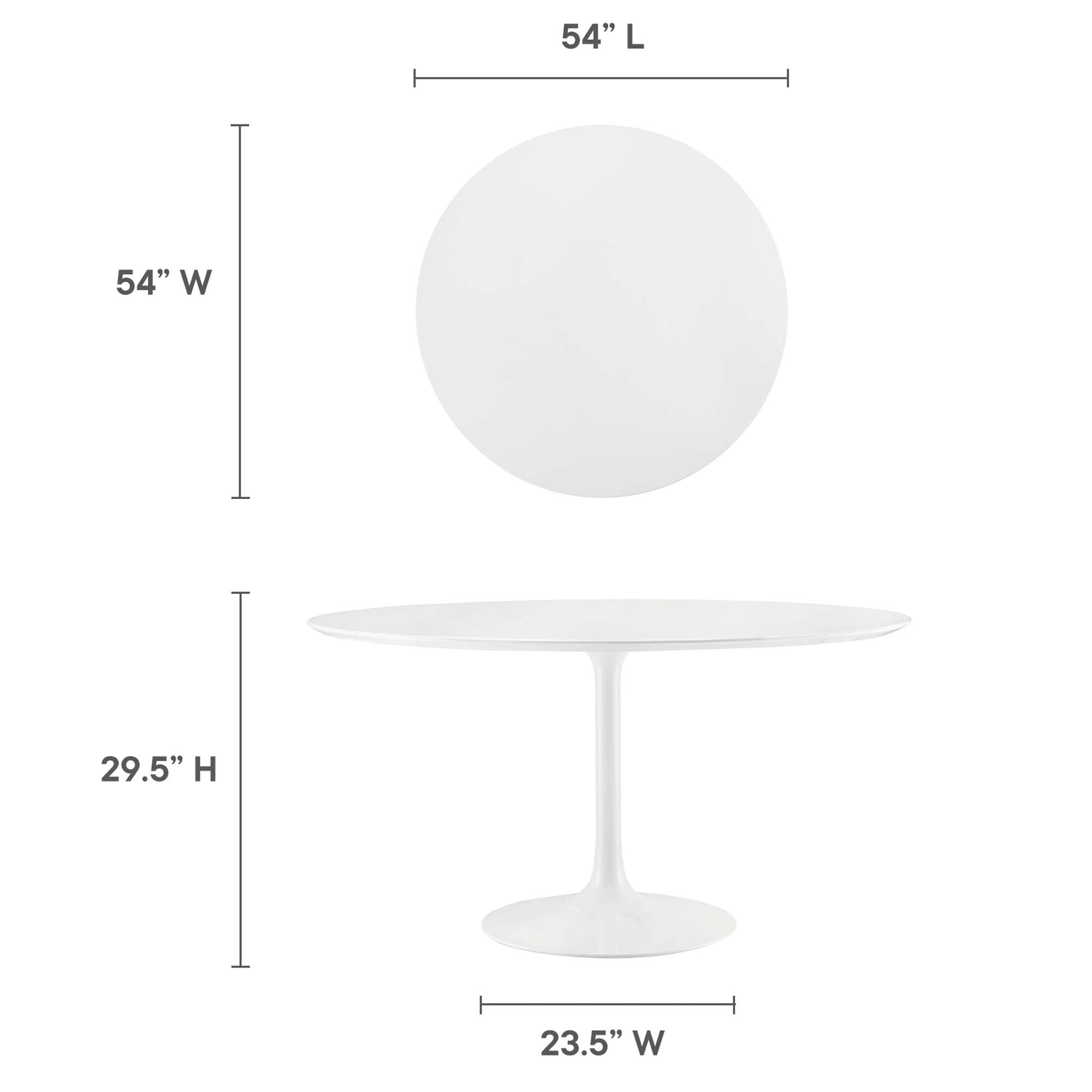 Lippa 54" Round Wood Dining Table - White