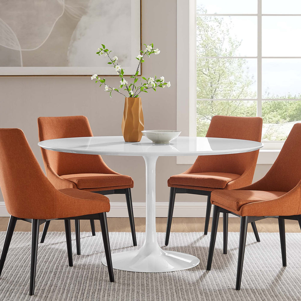 Lippa 54" Round Wood Dining Table - White