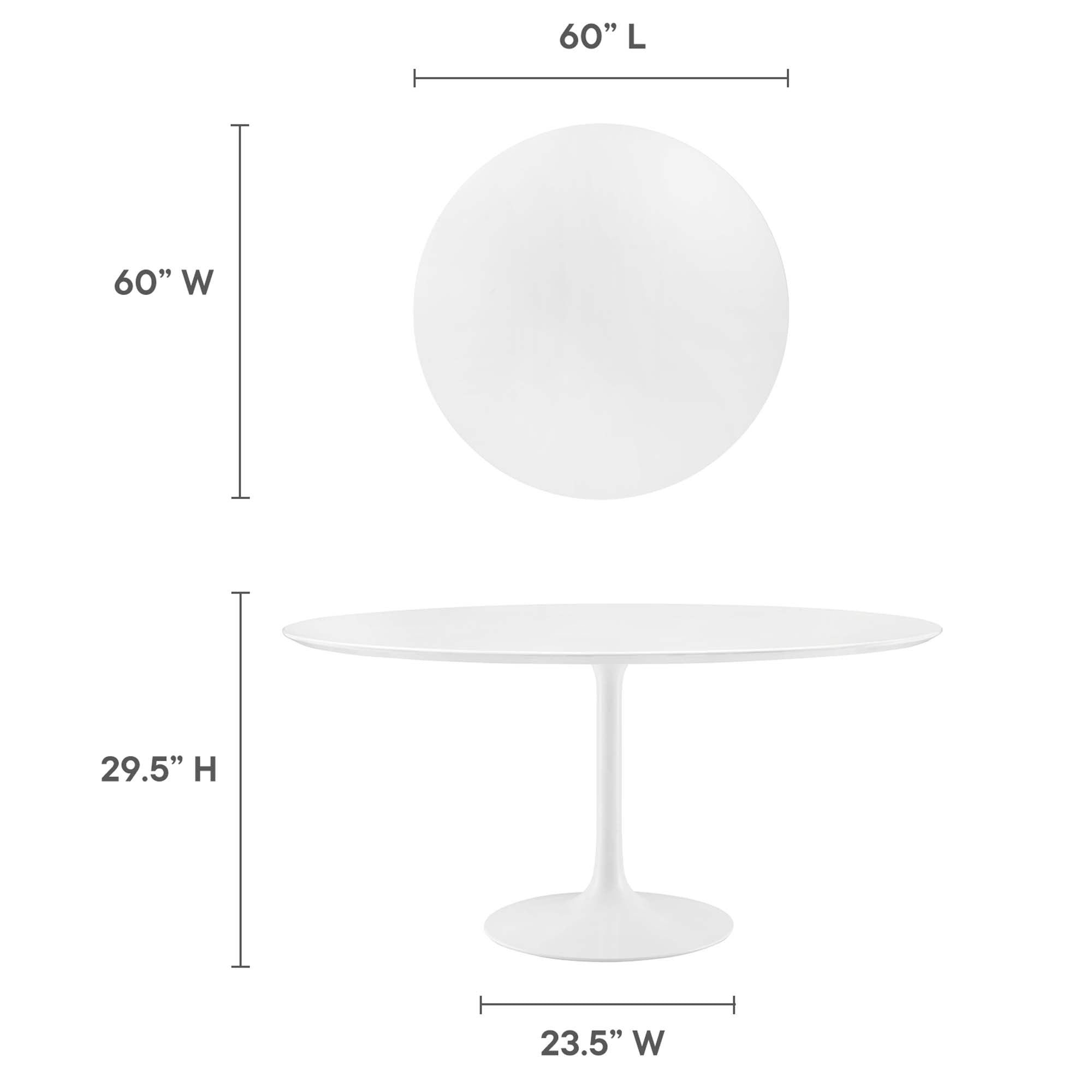 Lippa 60" Round Wood Dining Table - White