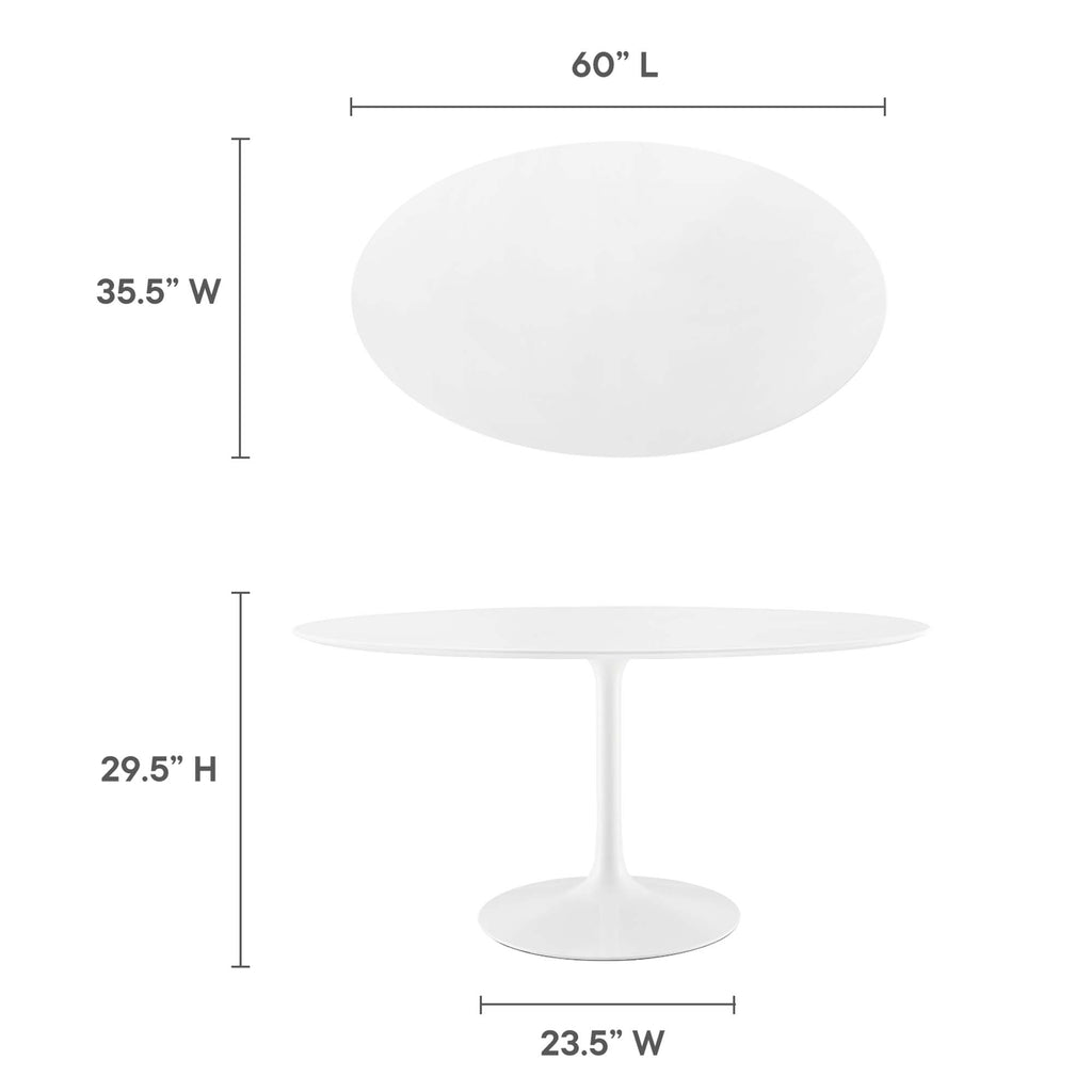 Lippa 60" Oval Wood Dining Table - White
