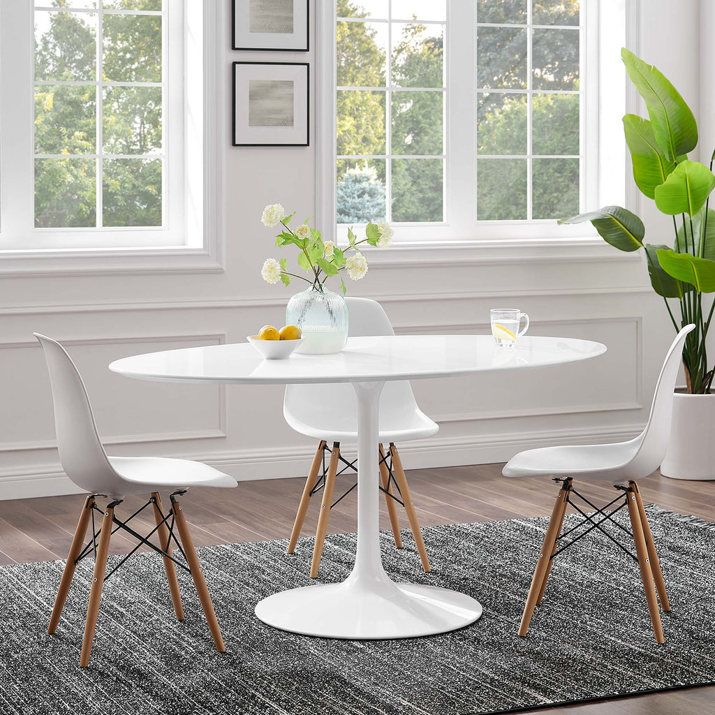 Lippa 60" Oval Wood Dining Table - White