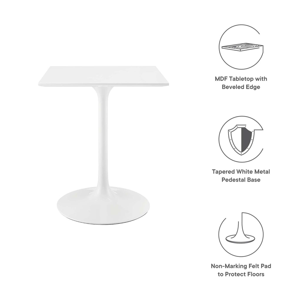 Lippa 24" Square Wood Dining Table - White