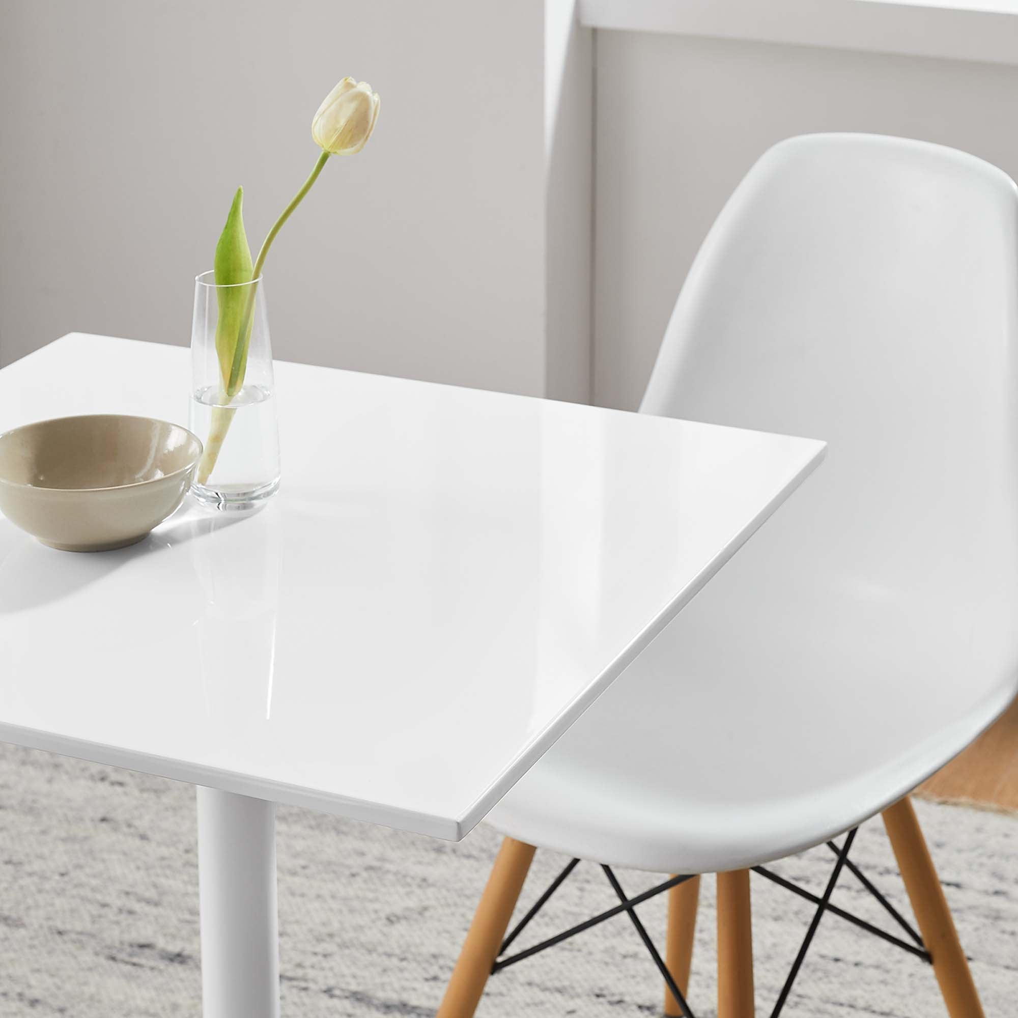 Lippa 24" Square Wood Dining Table - White