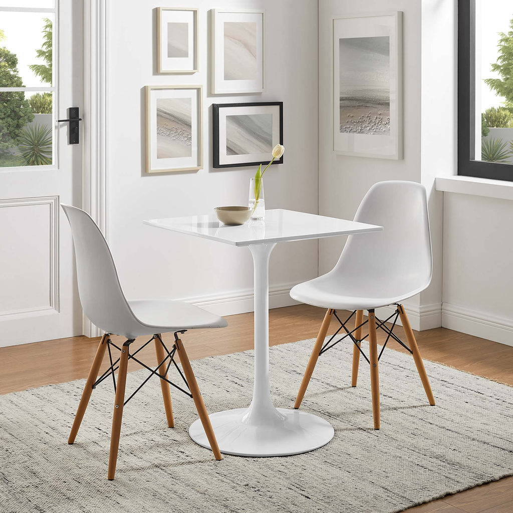 Lippa 24" Square Wood Dining Table - White