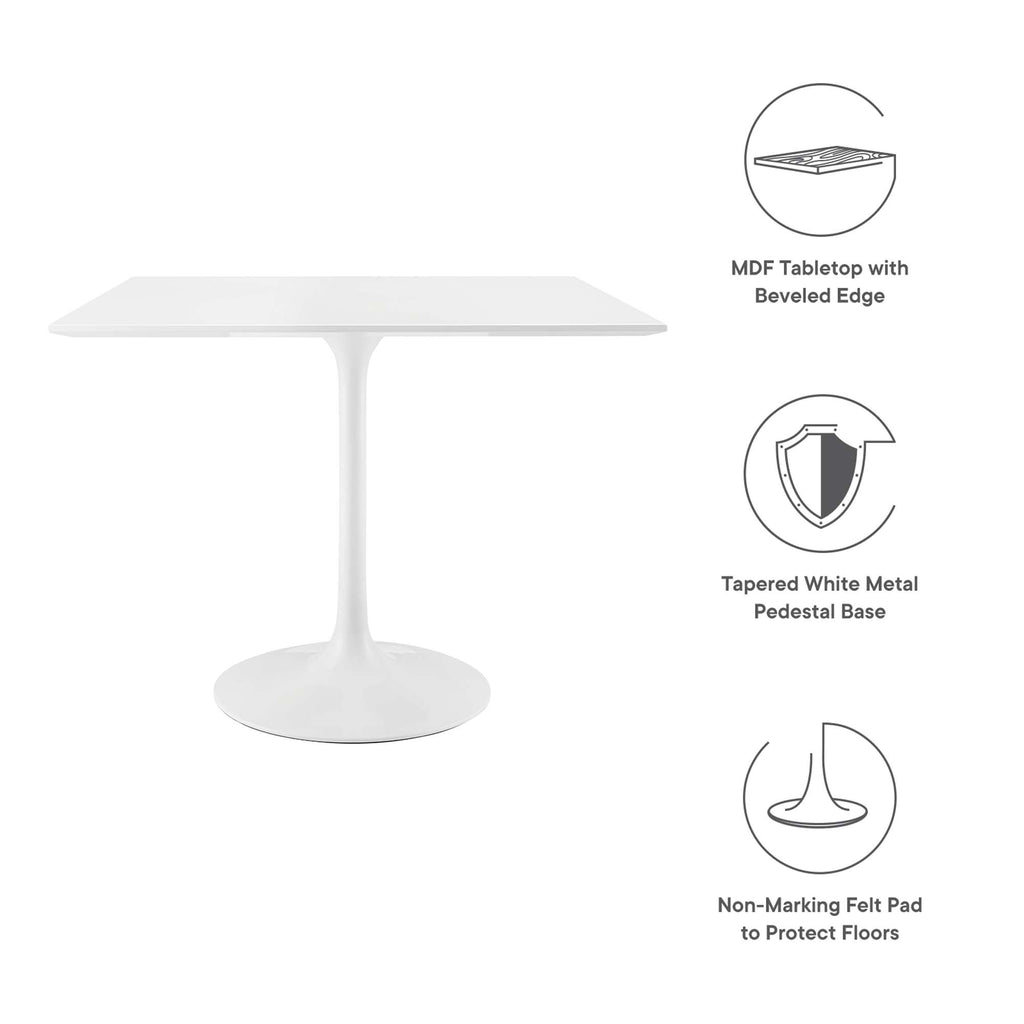 Lippa 36" Square Wood Dining Table - White