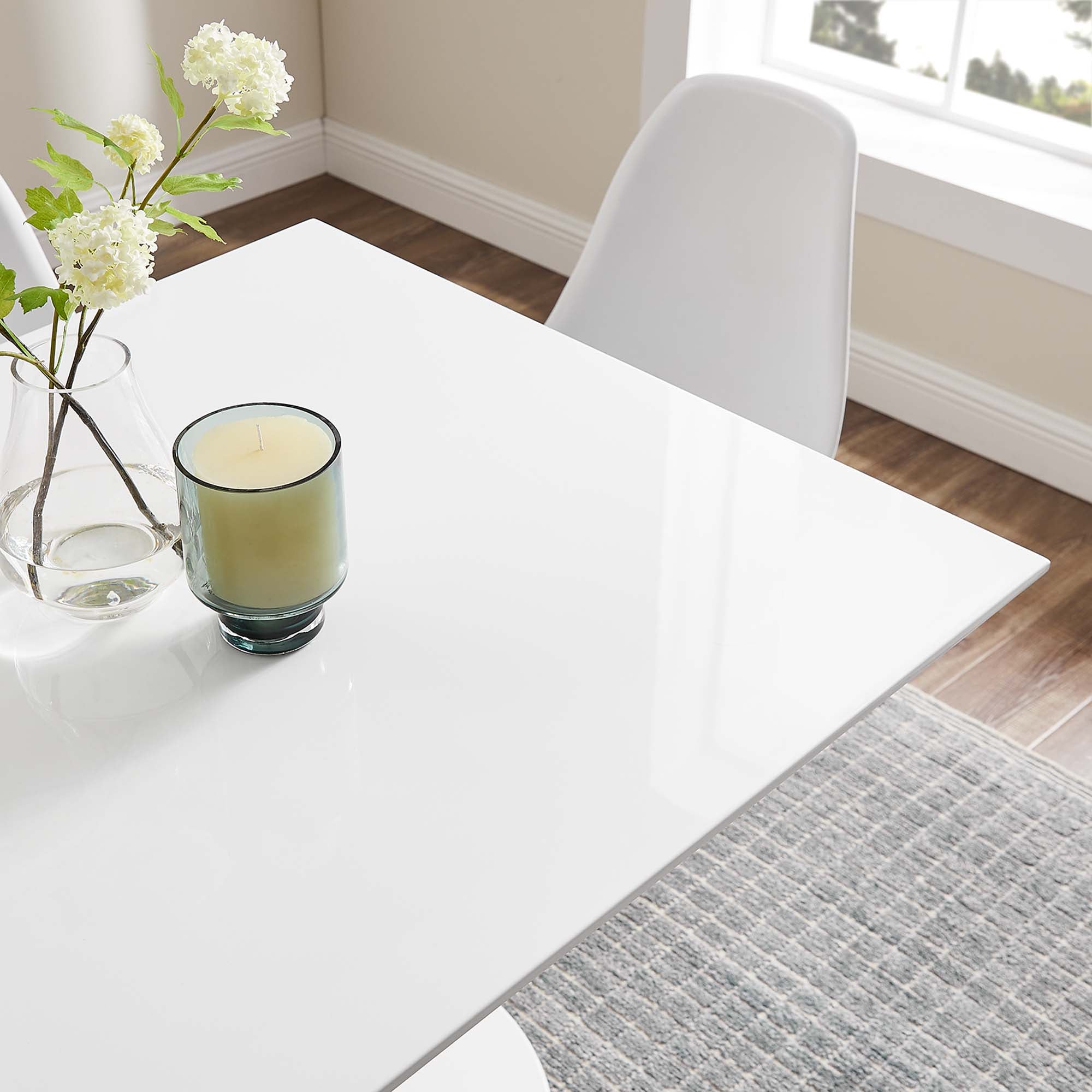 Lippa 36" Square Wood Dining Table - White