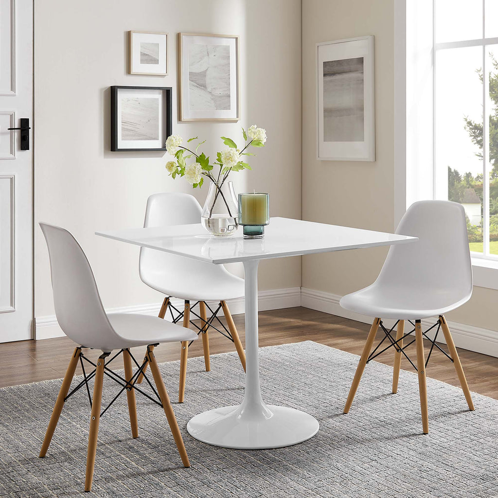Lippa 36" Square Wood Dining Table - White