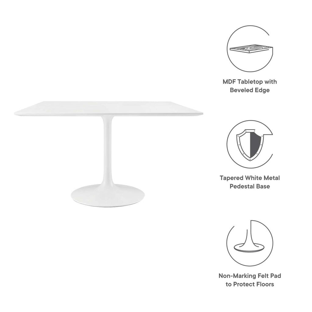 Lippa 48" Square Wood Dining Table - White