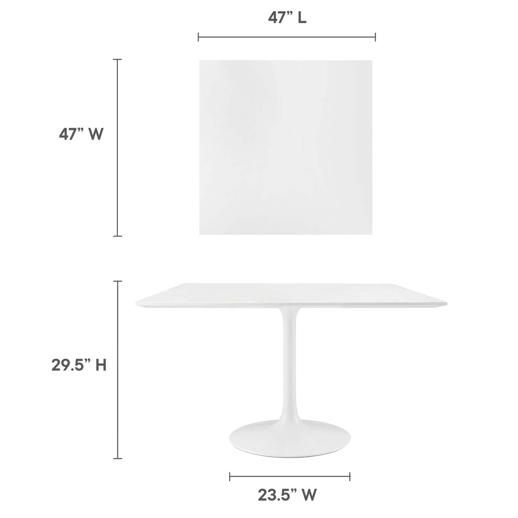Lippa 48" Square Wood Dining Table - White