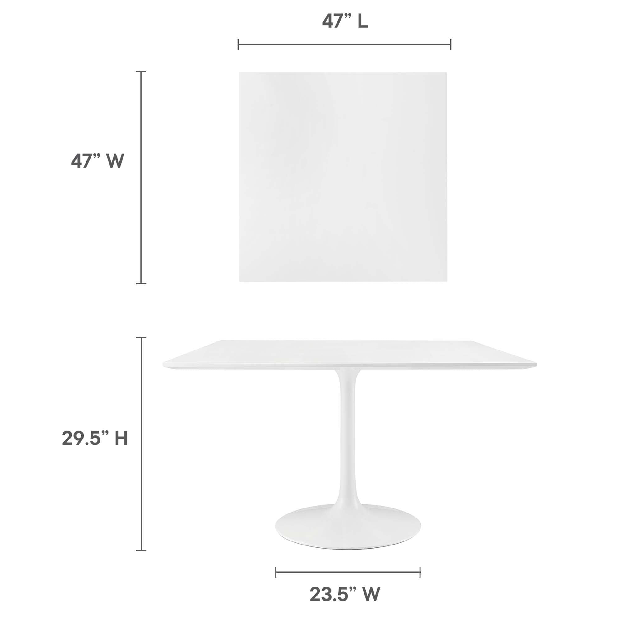 Lippa 48" Square Wood Dining Table - White