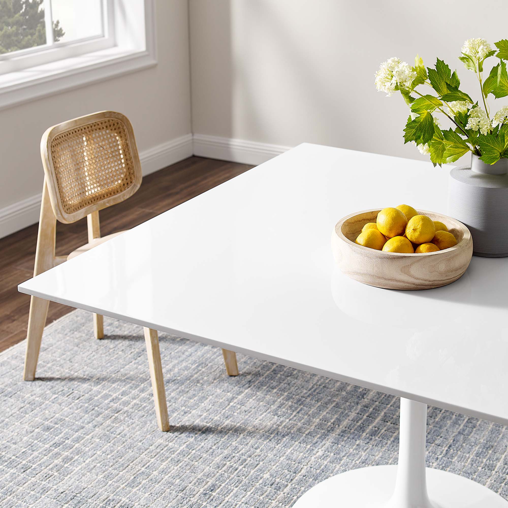 Lippa 48" Square Wood Dining Table - White