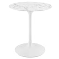 Lippa 28" Round Faux Marble Dining Table - White
