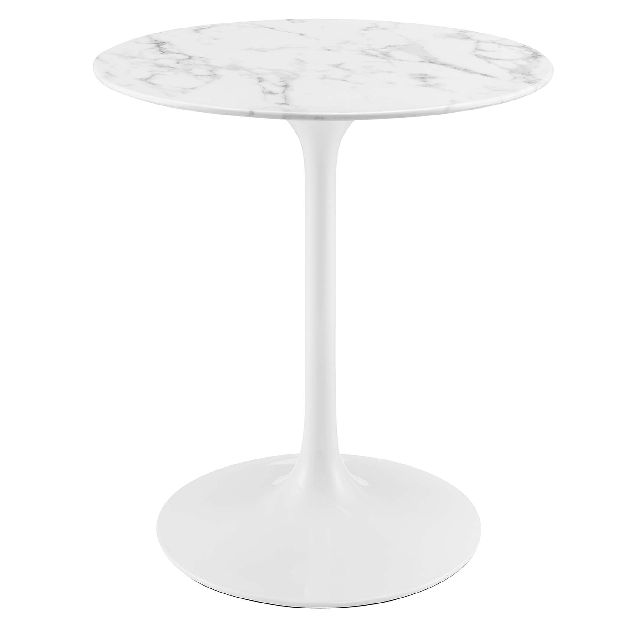 Lippa 28" Round Faux Marble Dining Table - White