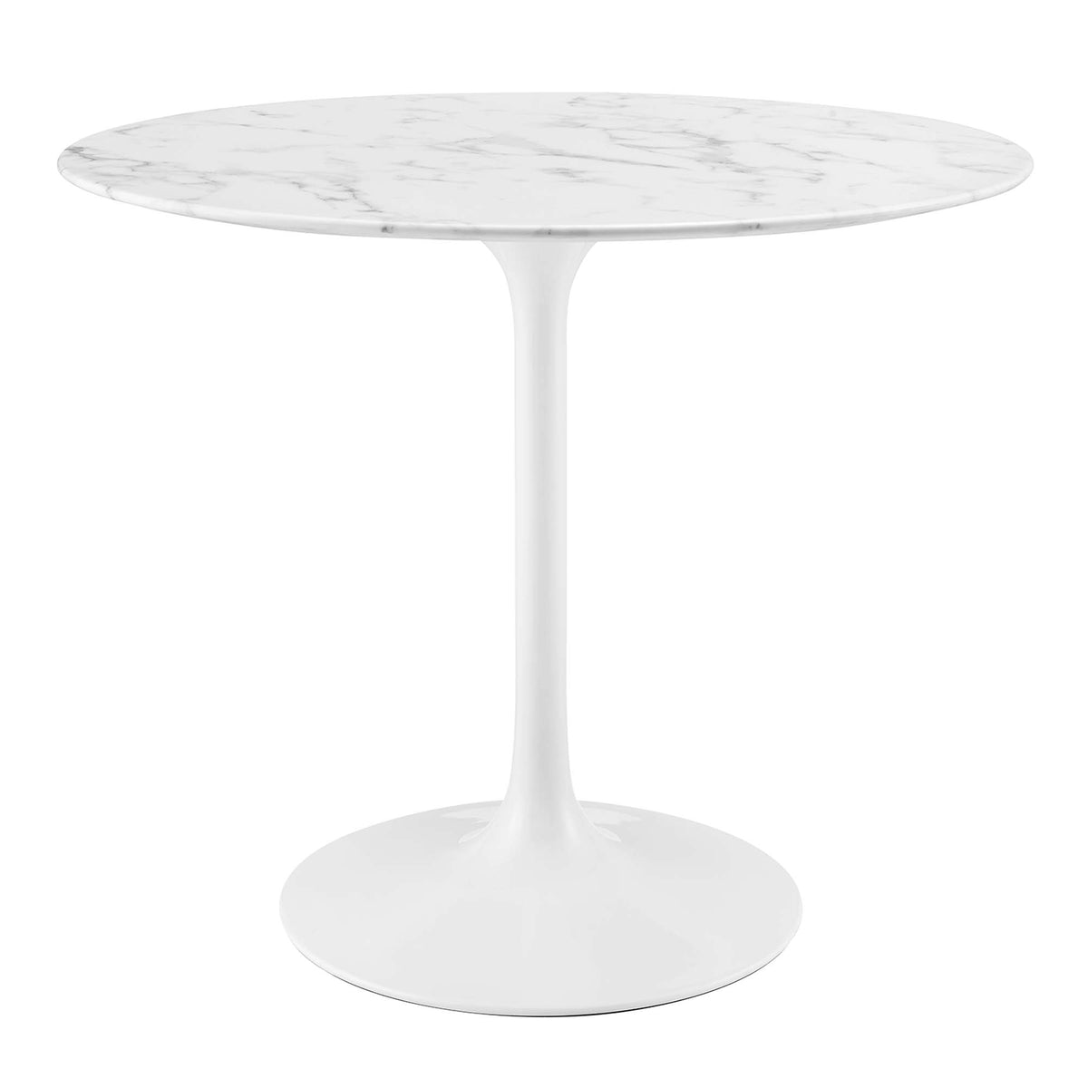 Lippa 36" Round Faux Marble Dining Table - White