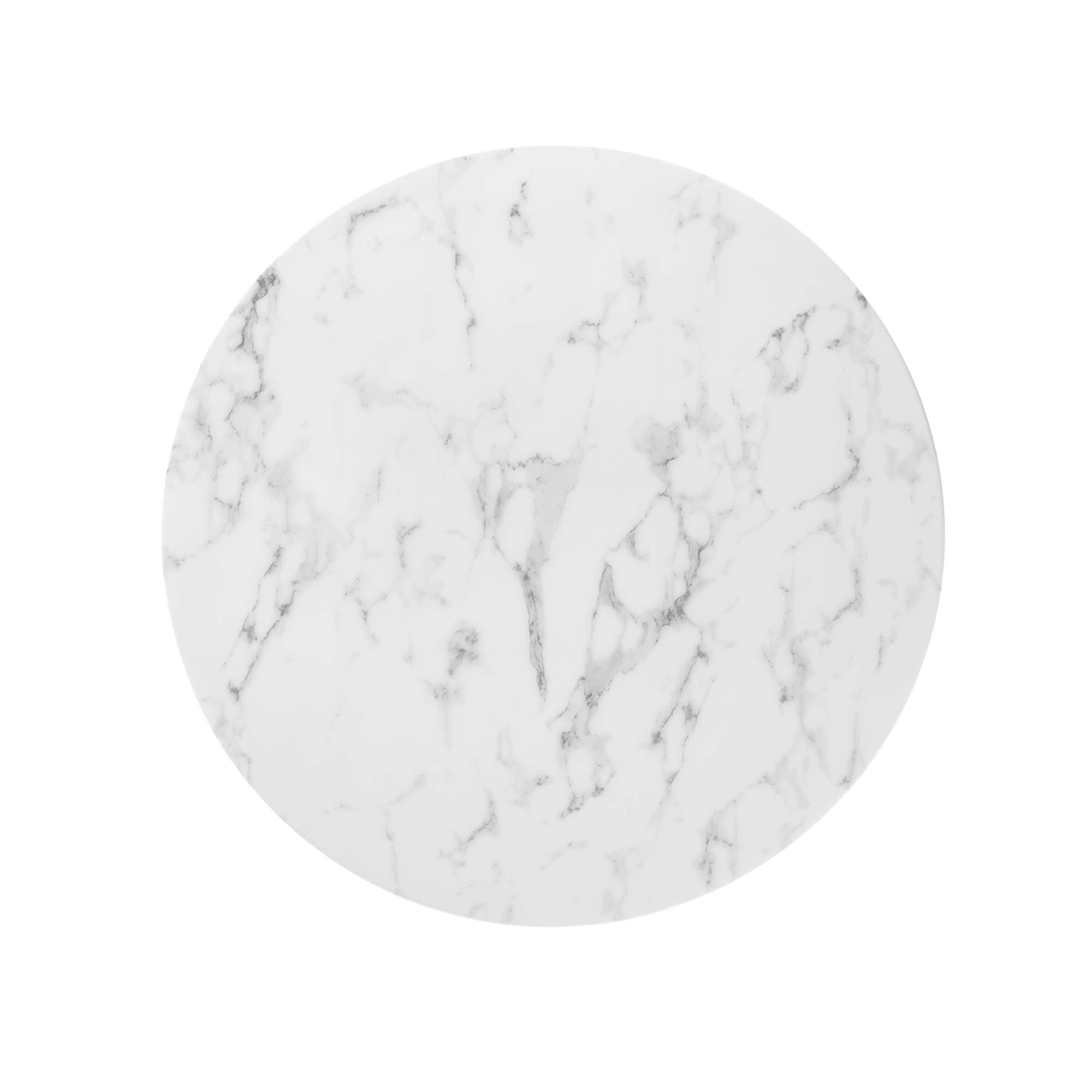 Lippa 36" Round Faux Marble Dining Table - White