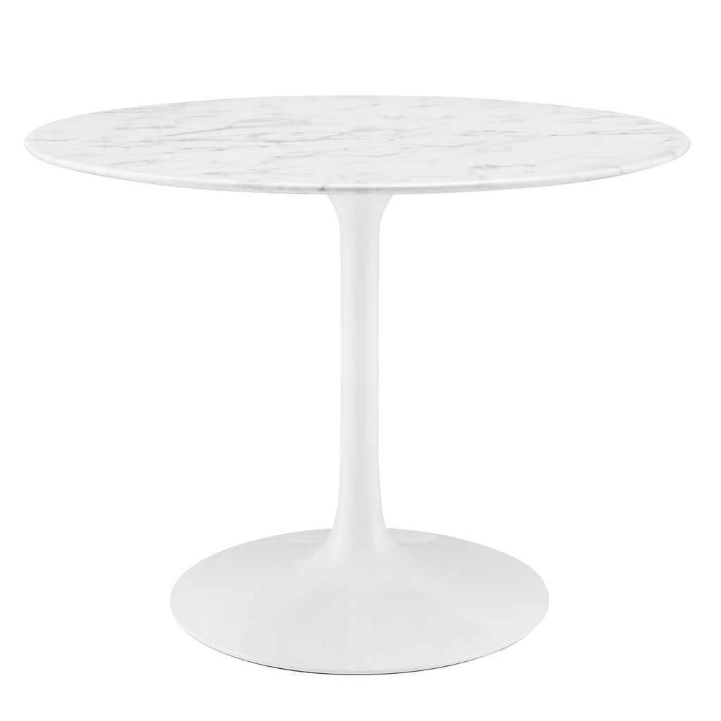 Lippa 40" Round Faux Marble Dining Table - White