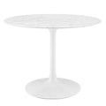 Lippa 40" Round Faux Marble Dining Table - White