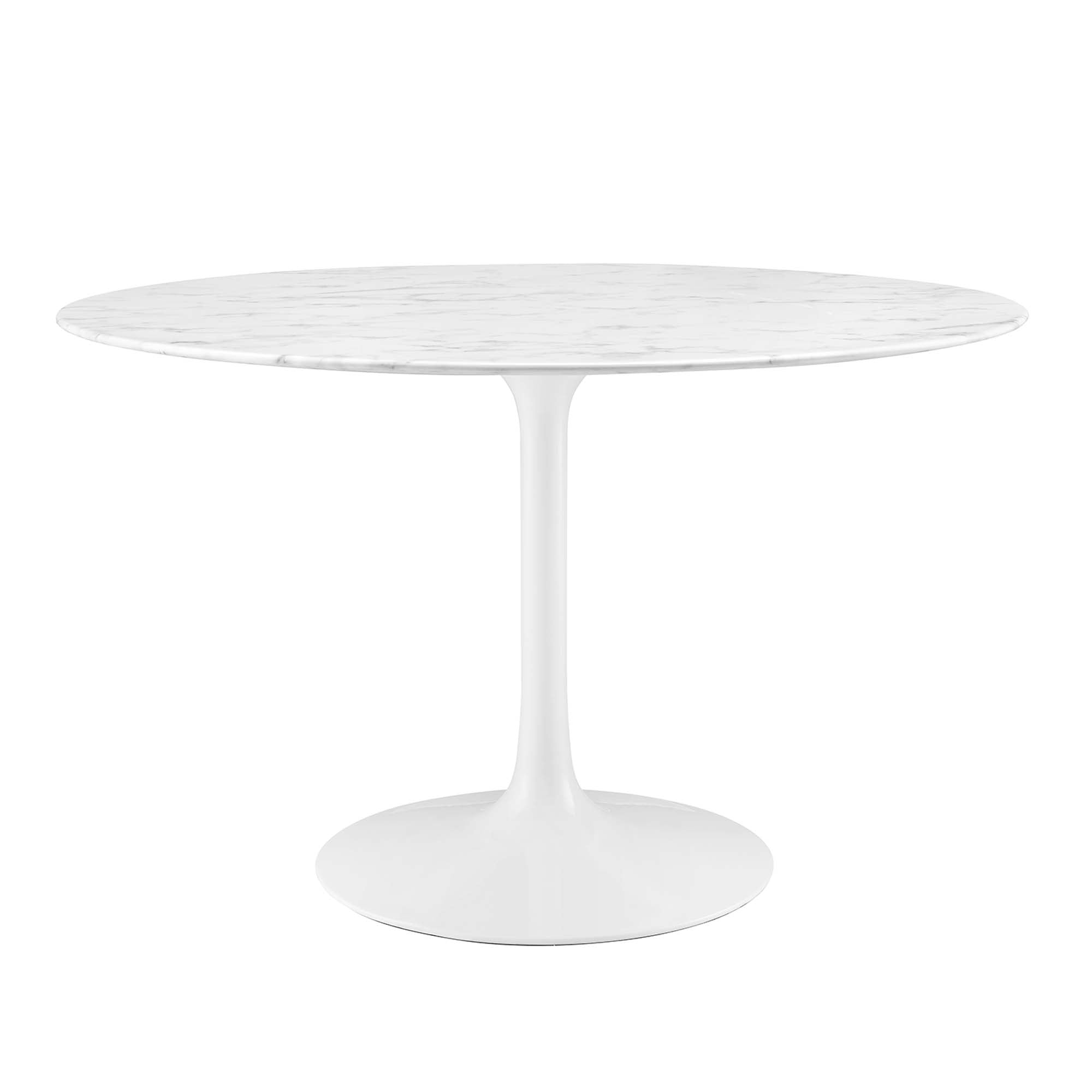 Lippa 48" Round Faux Marble Dining Table - White