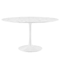 Lippa 54" Round Faux Marble Dining Table - White