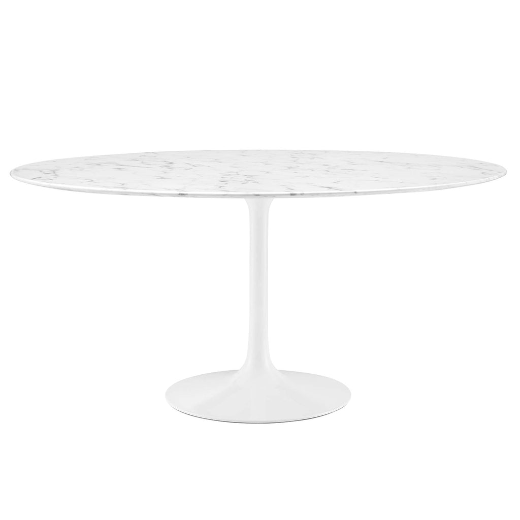 Lippa 60" Round Faux Marble Dining Table - White